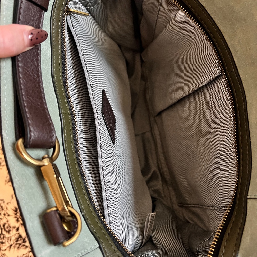 Fossil Two-Tone Green Crossbody Bag - Picture 5 of 6